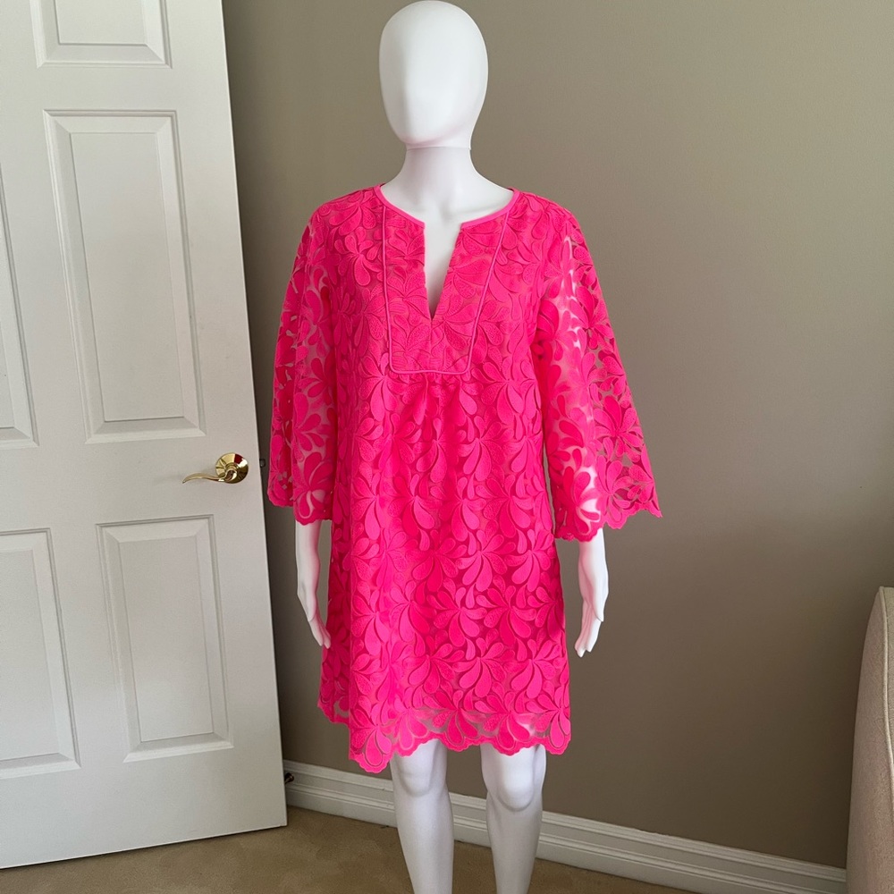 Fushia Trina Turk floral dress.